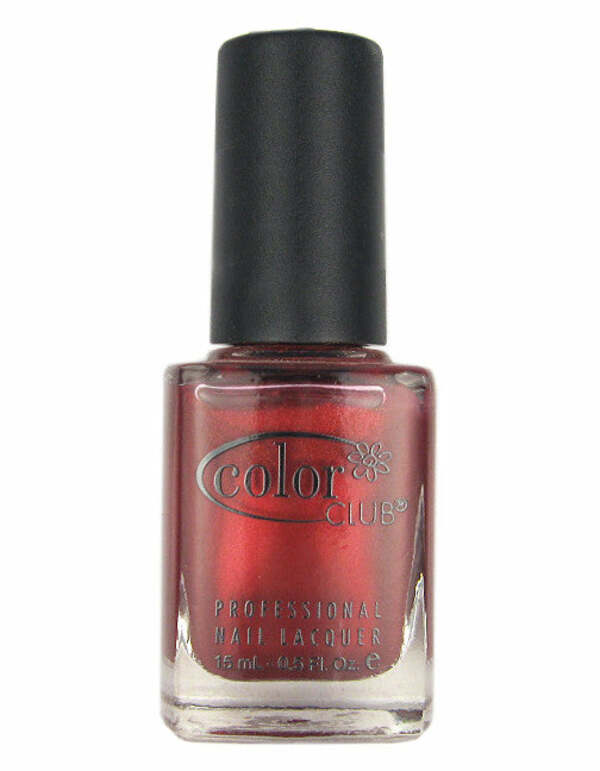 Nail polish swatch / manicure of shade Color Club Campfire red