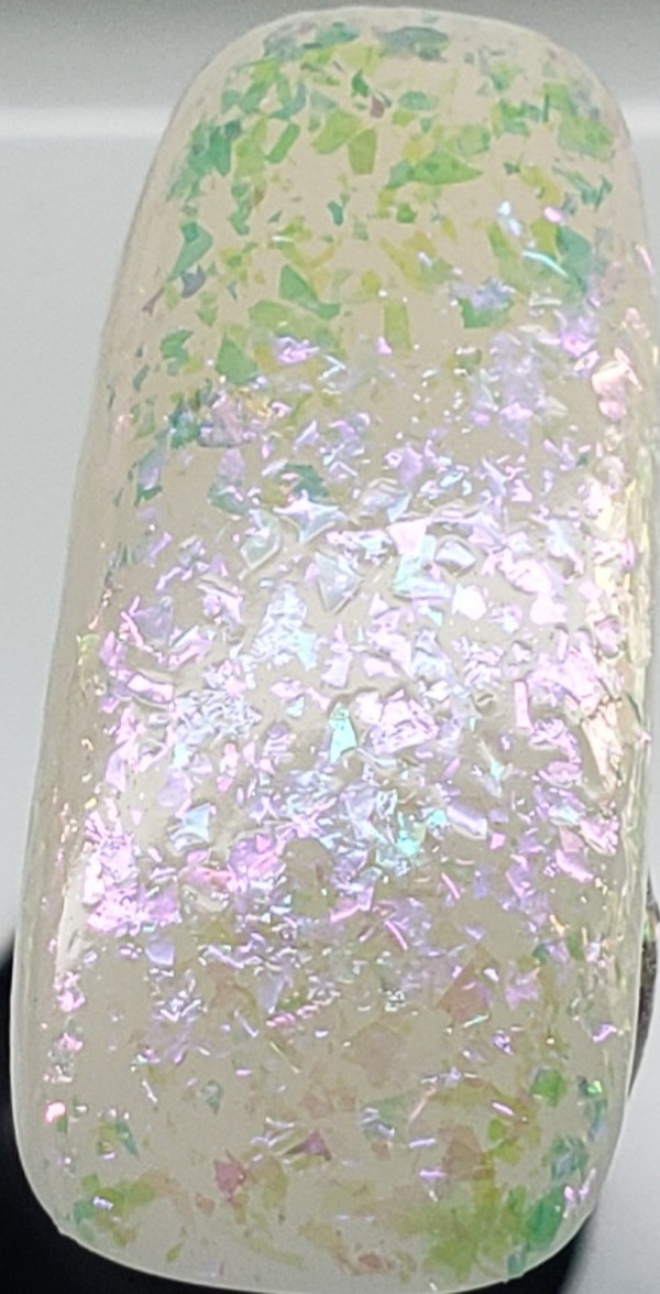 Nail polish swatch / manicure of shade Fancy Gloss Rainbow Moonstone