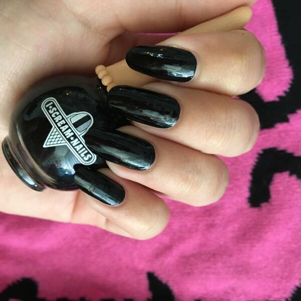 Nail polish swatch / manicure of shade I Scream Nails Licorice Twist