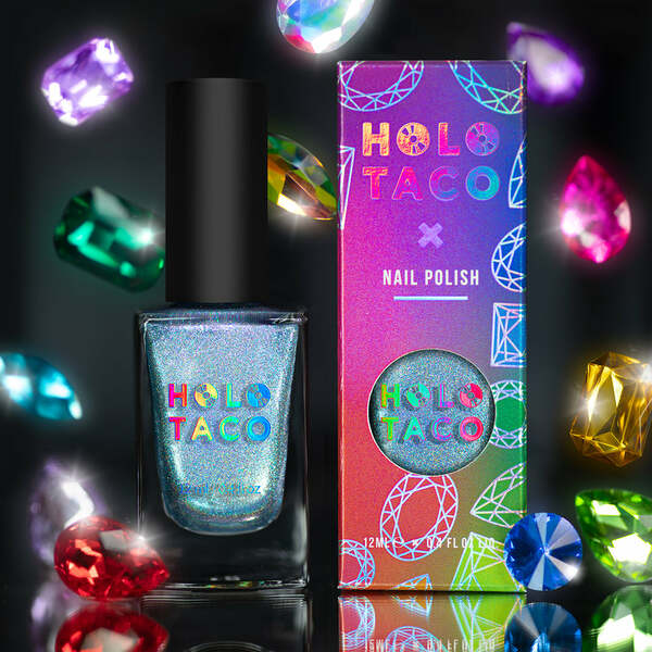 Nail polish swatch / manicure of shade Holo Taco Happily Ever Aqua