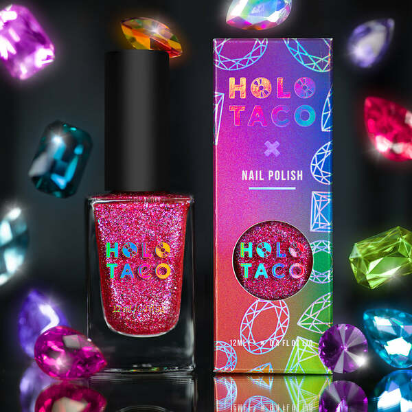 Nail polish swatch / manicure of shade Holo Taco Birthday Brat