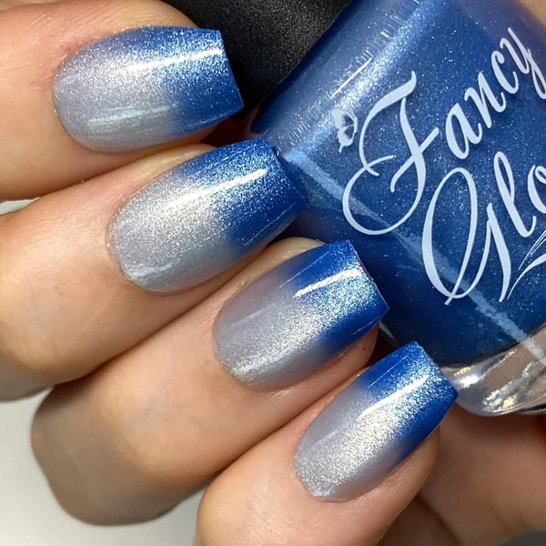 Nail polish swatch / manicure of shade Fancy Gloss Sky Thunder