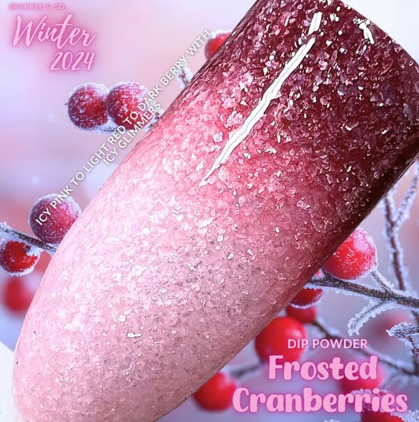 Nail polish swatch / manicure of shade Sparkle and Co. Frosted Cranberries