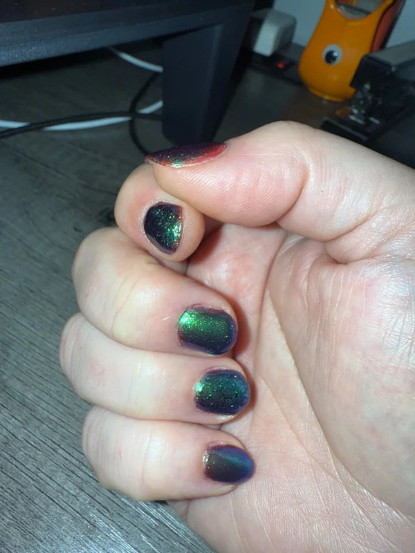 Nail polish swatch / manicure of shade Mooncat Root of All Evil