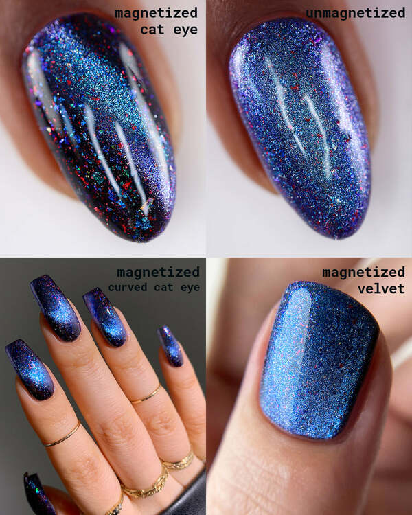 Nail polish swatch / manicure of shade Mooncat A galaxy far, far away