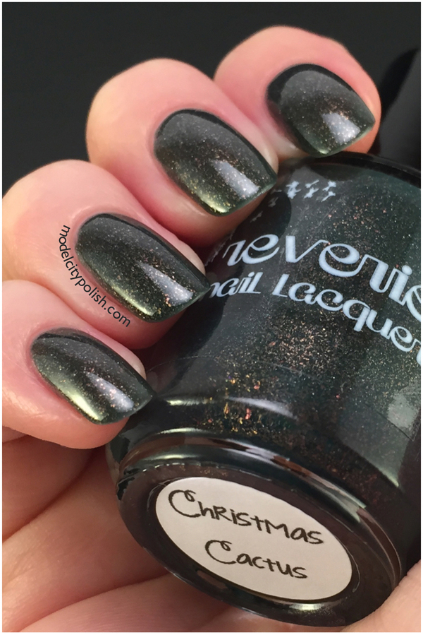 Nail polish swatch / manicure of shade Reverie Christmas Cactus