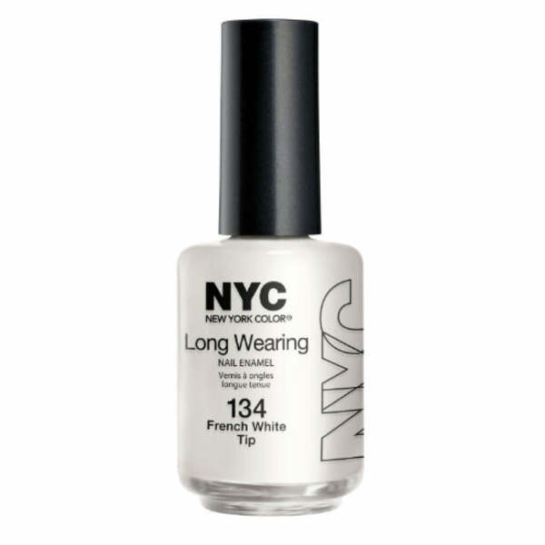 Nail polish swatch / manicure of shade NYC French tip white