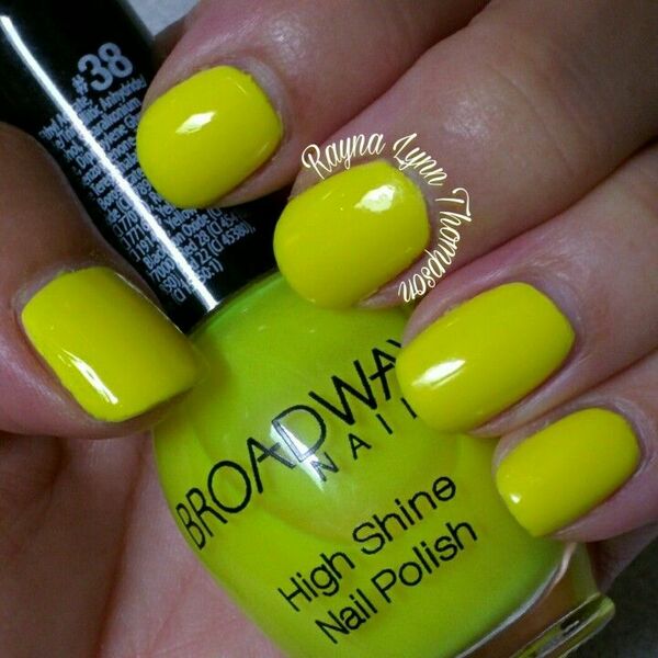 Nail polish swatch / manicure of shade Broadway Sunshine Disco