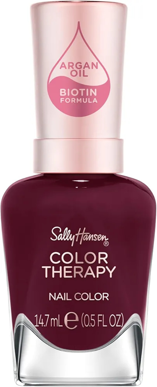 Nail polish swatch / manicure of shade Sally Hansen Color Therapy Rise and wine