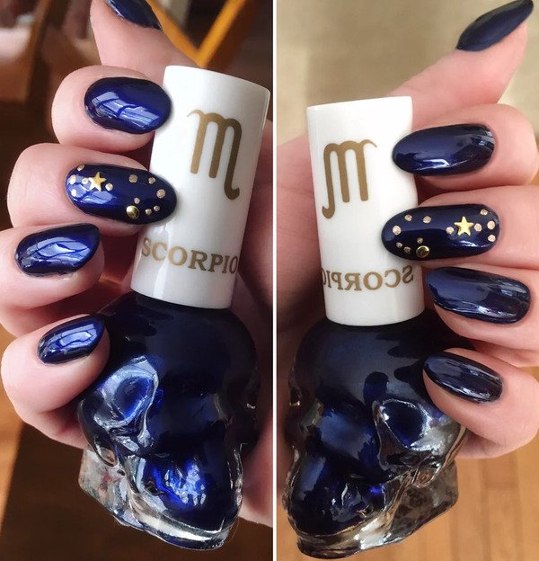 Nail polish swatch / manicure of shade Blackheart Scorpio