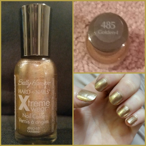 Nail polish swatch / manicure of shade Sally Hansen Xtreme Wear Golden-I