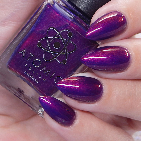 Nail polish swatch / manicure of shade Atomic Polish The Grape Escape