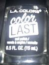 Nail polish swatch of shade L.A Colors Onyx